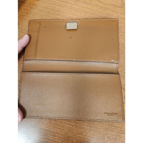 Coach BROWN Camel color Authentic Coach wallet F52715 AND CHECKBOOK COVER - Picture 15 of 16